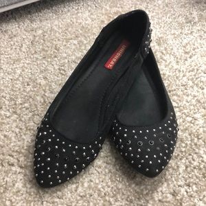Black studded flats